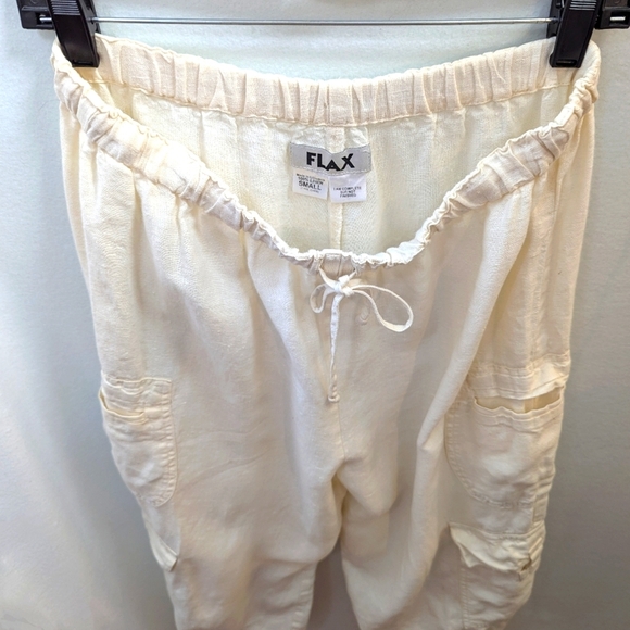 Flax Linen Cargo Jogger Pants S - Picture 8 of 9